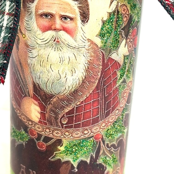 New OOAK Lighted Old World Santa Christmas Wine Bottle Holiday Decor - Picture 5 of 5